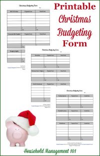 Free printable Christmas budgeting forms {on Household Management 101}