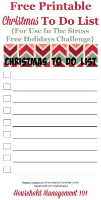 Free printable Christmas to do list {on Household Management 101}