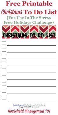 Free printable Christmas to do list {on Household Management 101}