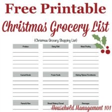 Christmas grocery list