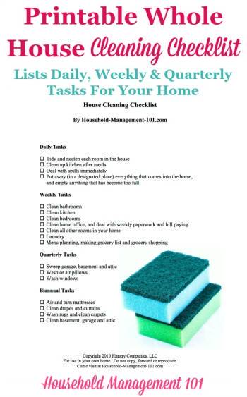 printable whole house cleaning checklist how to keep your home
