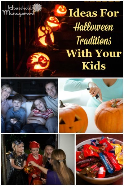 Halloween doesn't have to be scary. Instead, here are ideas for fun family Halloween traditions {on Household Management 101} #HalloweenTraditions #HalloweenIdeas #HalloweenPlanning