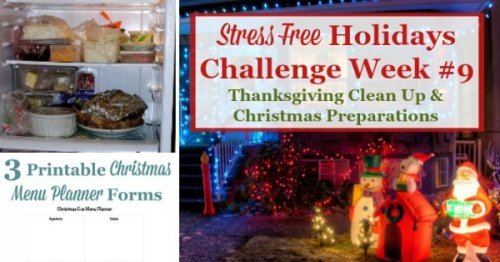 Week #9 of the Stress Free Holiday Challenge with tasks for Thanksgiving cleanup and Christmas planning for the week to have a stress free Christmas season {on Household Management 101} #ChristmasPlanning #HolidayPlanning #StressFreeHolidays