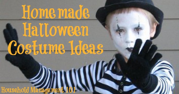 Lots of homemade Halloween costume ideas for kids and kids at heart, and includes family costumes {on Household Management 101}