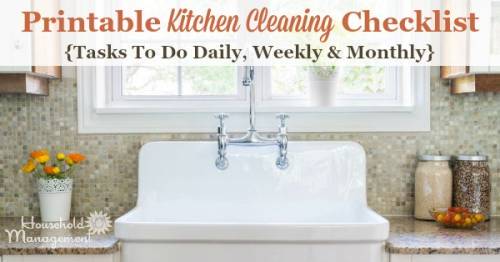 free printable kitchen cleaning checklist listing tasks to do daily weekly and monthly to keep - Kitchen Cleaning Checklist free printable kitchen cleaning checklist listing tasks to do daily weekly and monthly to keep - Kitchen Cleaning Checklist