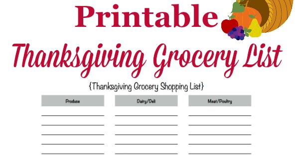 Free printable Thanksgiving grocery list, courtesy of Household Management 101 #ThanksgivingPlanner #ThanksgivingPrintables #ThanksgivingPlanning