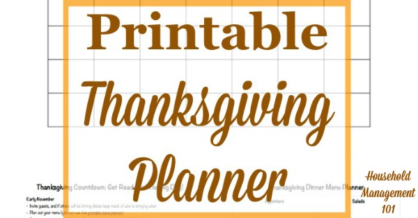 Get ready for a stress free #Thanksgiving holiday with this free Thanksgiving planner. It contains 6 printable forms to help you get yourself organized. {courtesy of Household Management 101} #ThanksgivingPlanner #ThanksgivingPrintables