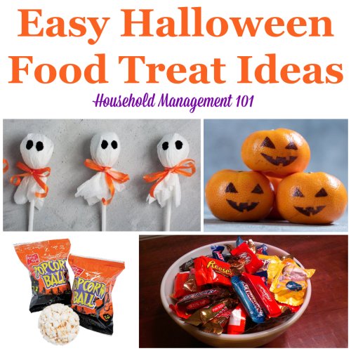 Here are easy Halloween food treat ideas for trick or treaters, so that you can please the kids coming to your door without a lot of work on your part {on Household Management 101}