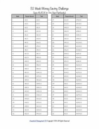 52 Week Money Saving Challenge printable
