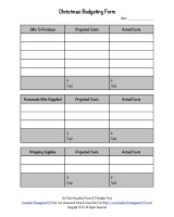 Christmas budgeting form