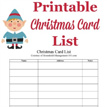 Christmas card list