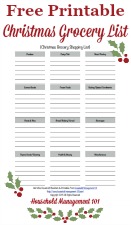 free printable Christmas grocery list