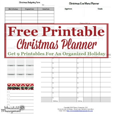 Free printable Christmas planner