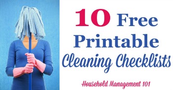 10 free printable cleaning checklists