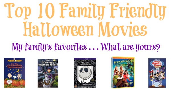 Here are kids' top 10 family Halloween movies, that are not too scary but still enjoyable for everyone {on Household Management 101}