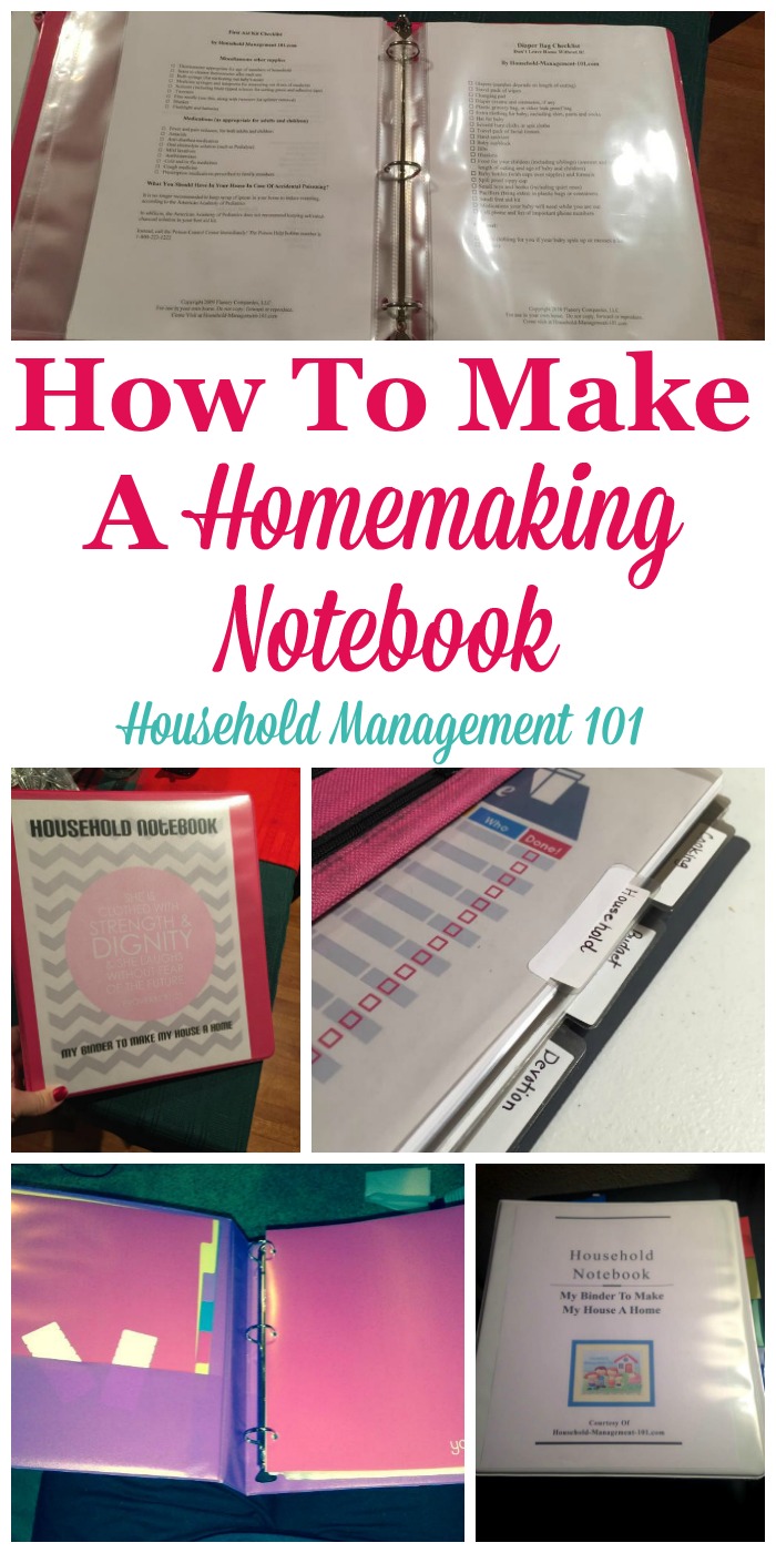 How to make a homemaking notebook, including a round up of resources and printables you can use to help clean, organize and manage your home {on Household Management 101} #HouseholdManagement #HomeManagement #HouseholdNotebook