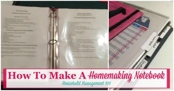 How to make a homemaking notebook