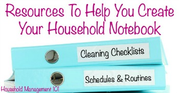 Resources to help you create your household notebook