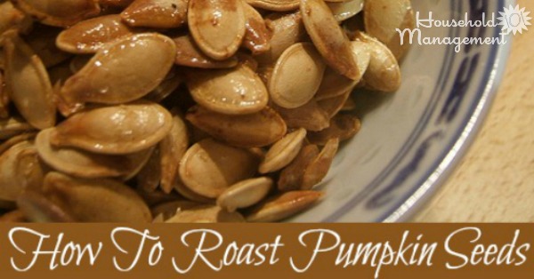 How to roast pumpkin seeds this Halloween when carving your pumpkin {on Household Management 101}