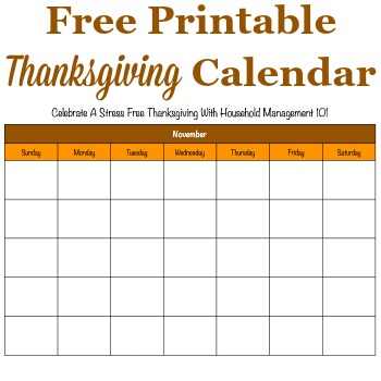 Thanksgiving calendar