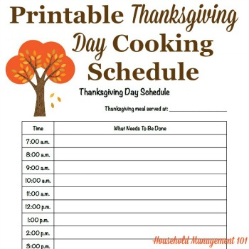 Thanksgiving day schedule