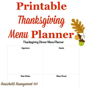 Thanksgiving menu planner