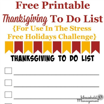 Thanksgiving to do list