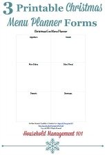 free printable Christmas menu planner forms