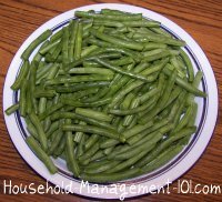 snapped and strung fresh green beans