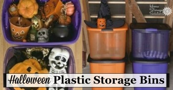 Halloween plastic storage bins