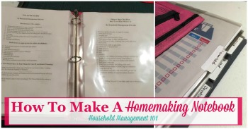 How to make a homemaking notebook