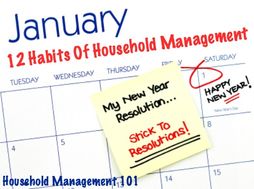 How to stick to your New Year's resolutions, plus the 12 habits of household management that we're focusing on, on Household Management 101! #HouseholdManagement101 #NewYearsResolutions #GoalSetting