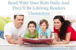 family reading together