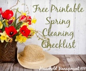 Free printable spring cleaning checklist {courtesy of Household Management 101}