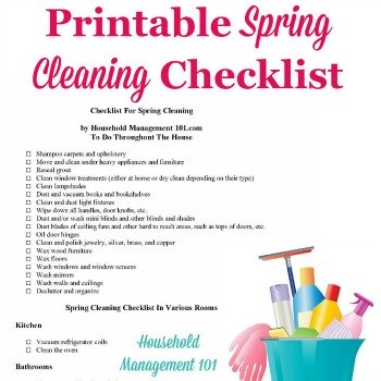 Free printable spring cleaning checklist