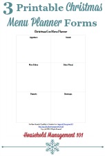 Printable Christmas Menu Planner Form