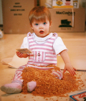 Guess what Mom? -- There are stickers in the cereal box!