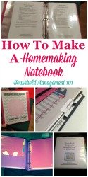 How To Make A Homemaking Notebook